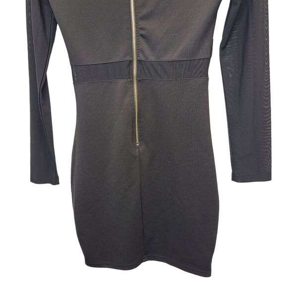 Charlotte Russe Black Long Sleeve Bodycon Sheer Cutout Mini Dress M - Picture 6 of 16